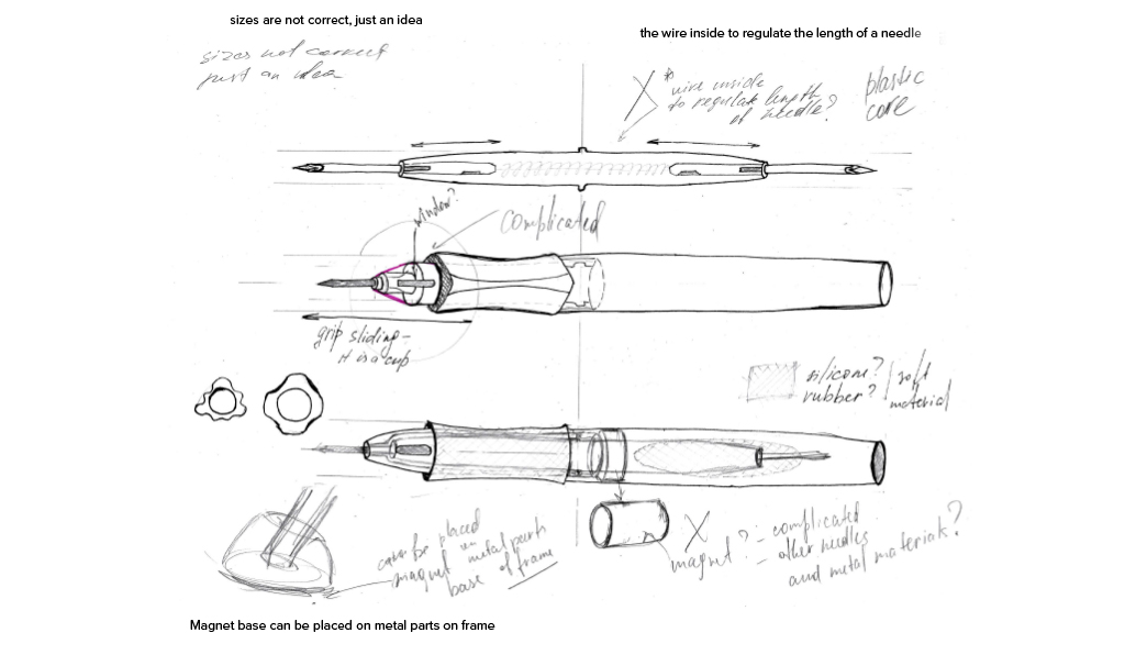 sketching ideas of luneville hook concept