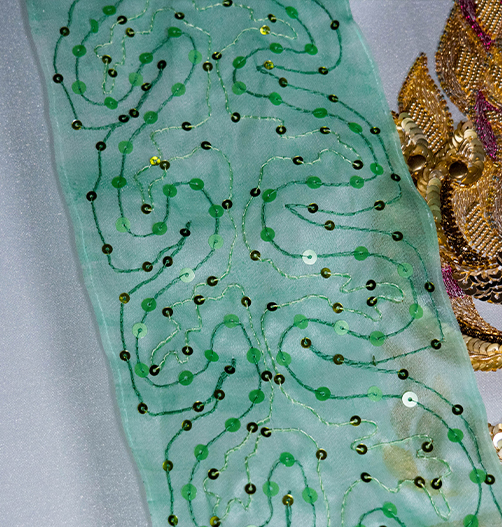 Thailand inspired couture embroidery panel