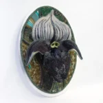 Lady Slipper Black wall panel. Tropical Garden Series