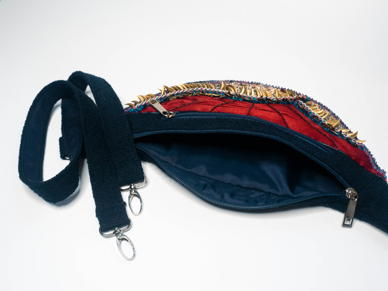 Crossbody bag with hand embroidery inspired by House of the Dragon show
