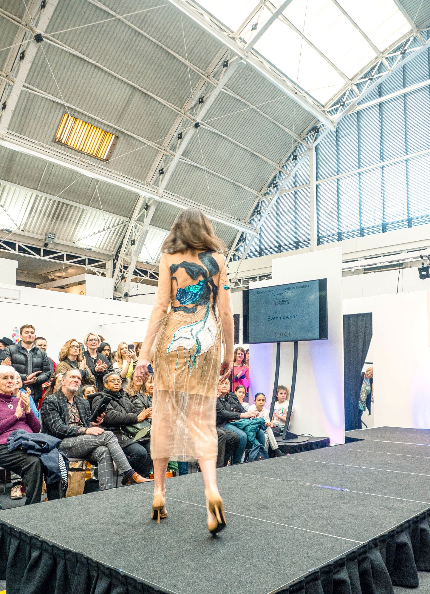 Lady Slipper Couture Dress on The Stitch Festival Catwalk Lady Slipper couture dress presented on the catwalk at The Stitch Festival Dressmaking Competition 2023.