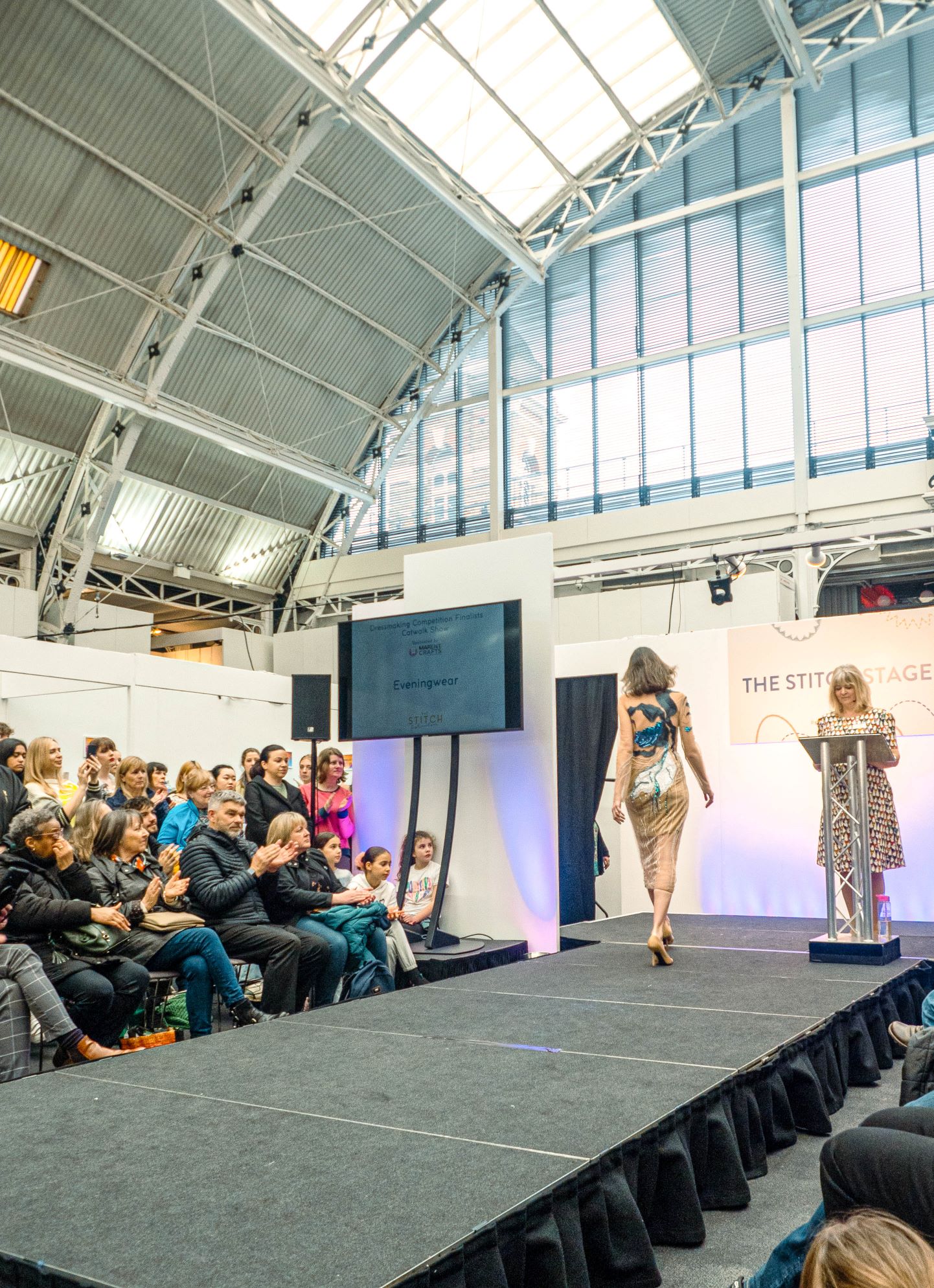 Lady Slipper Couture Dress – The Stitch Festival Catwalk 2023 Lady Slipper couture dress presented on the catwalk at The Stitch Festival Dressmaking Competition in 2023.