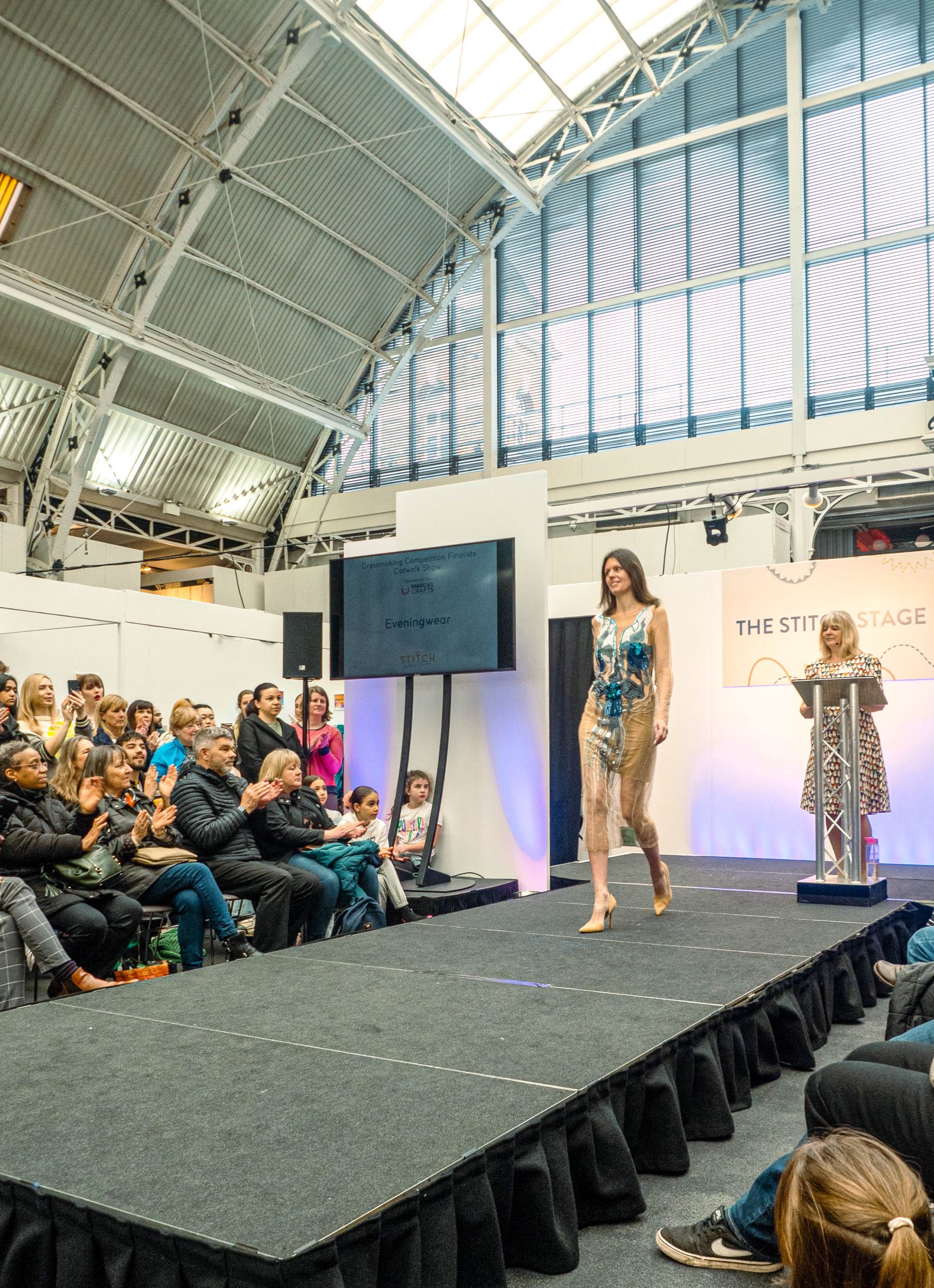 Catwalk presentation of Ksenia Semirova’s Lady Slipper dress at The Stitch Festival 2023 Dressmaking Competition.
