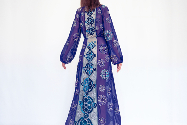 Night Sun maxi evening dress - design, hand embroidery and sewing by Ksenia Semirova