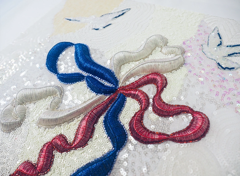 Parisian Couture - contemporary goldwork hand embroidery wall panel by Ksenia Semirova