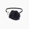 Black Silk Rose Choker Necklace with Toggle Clasp