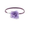 Purple Silk Organza Rose Choker Necklace with Toggle Clasp