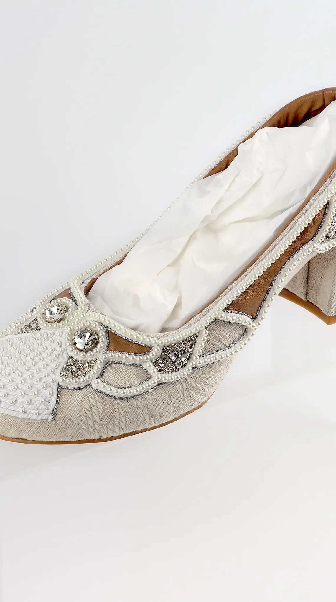 Ksenia Semirova Pearl Shoes Tribute to Russian Pearl Embroidery