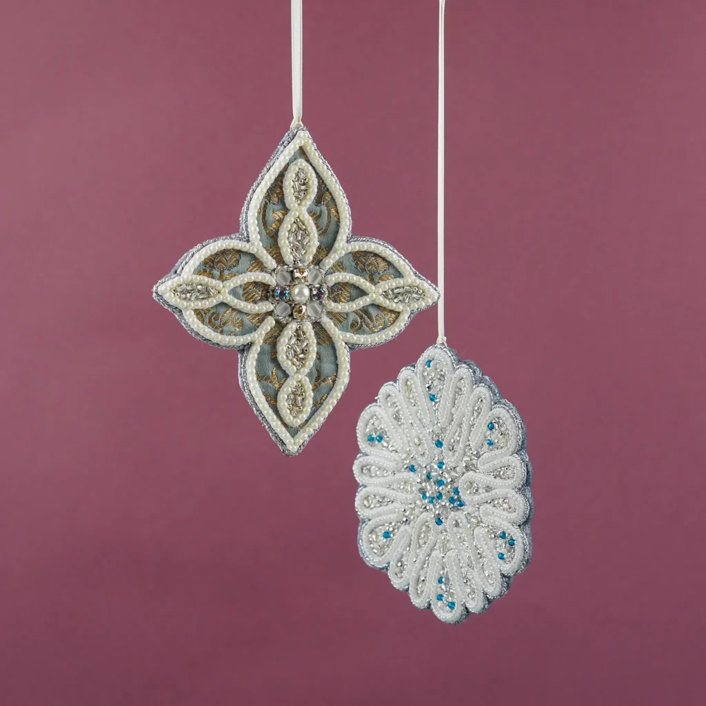 Handcrafted Jewels of Winter Christmas Ornaments Collection