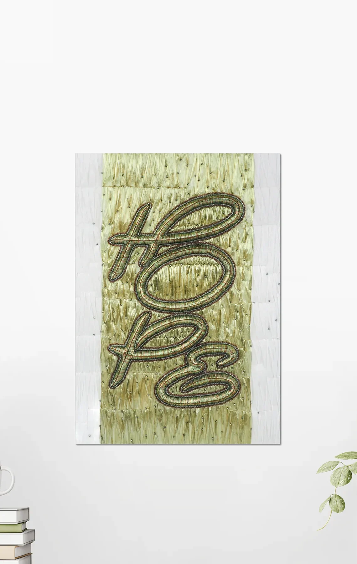 Hope art print featuring motivational wall art with the word 'Hope' in bold, elegant typography on a textured matte background. Available unframed in A2, A3, A4, and A6 sizes, this piece inspires positivity and resilience