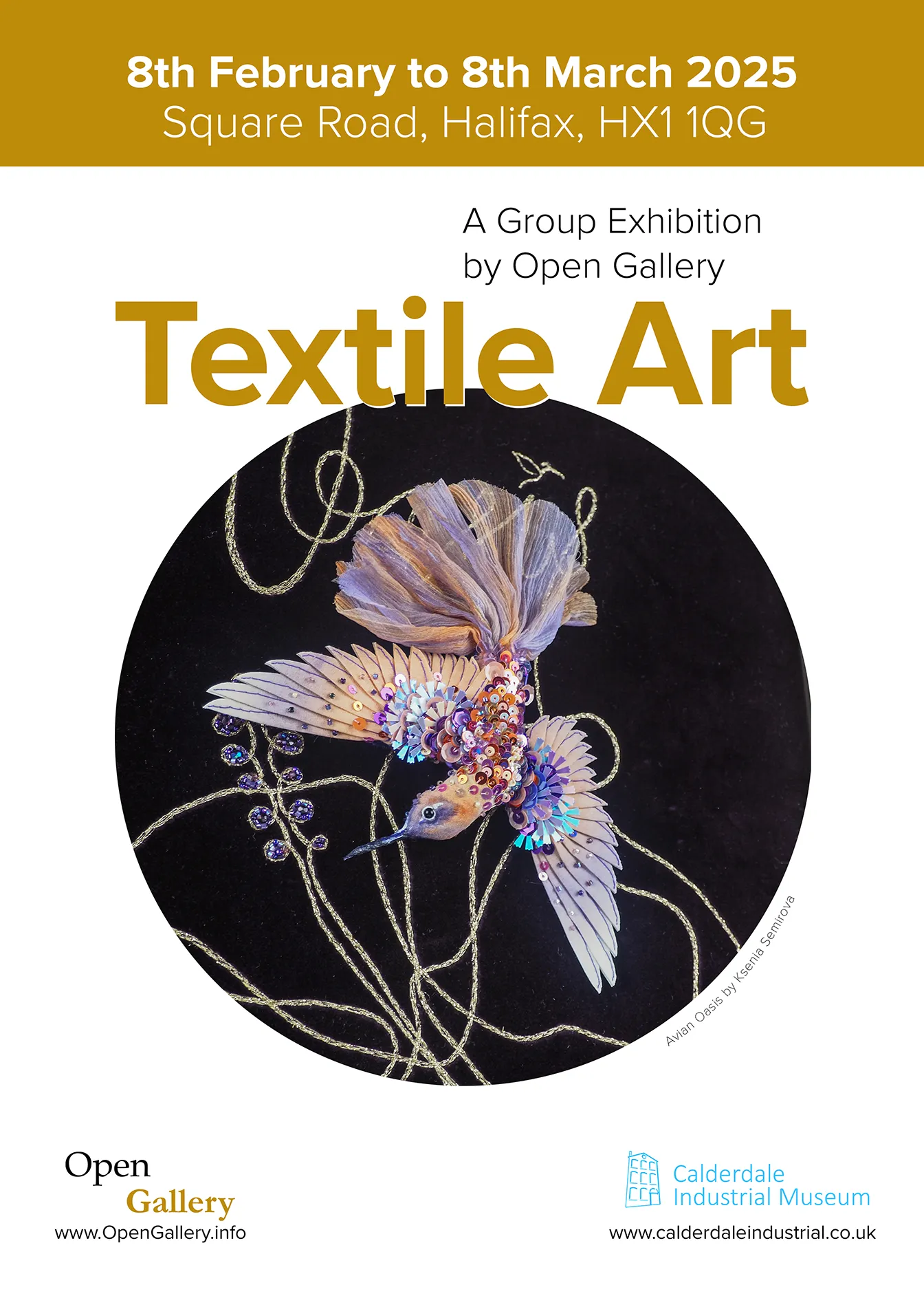 Textile Art Exhibition: February 8th–March 8th, 2025