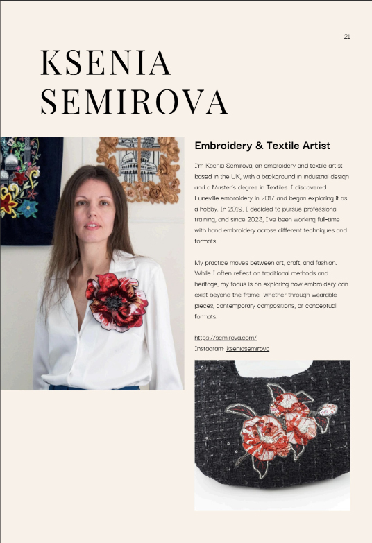 Ksenia Semirova Featured in the Heritage Crafts Members’ Showcase 2025
