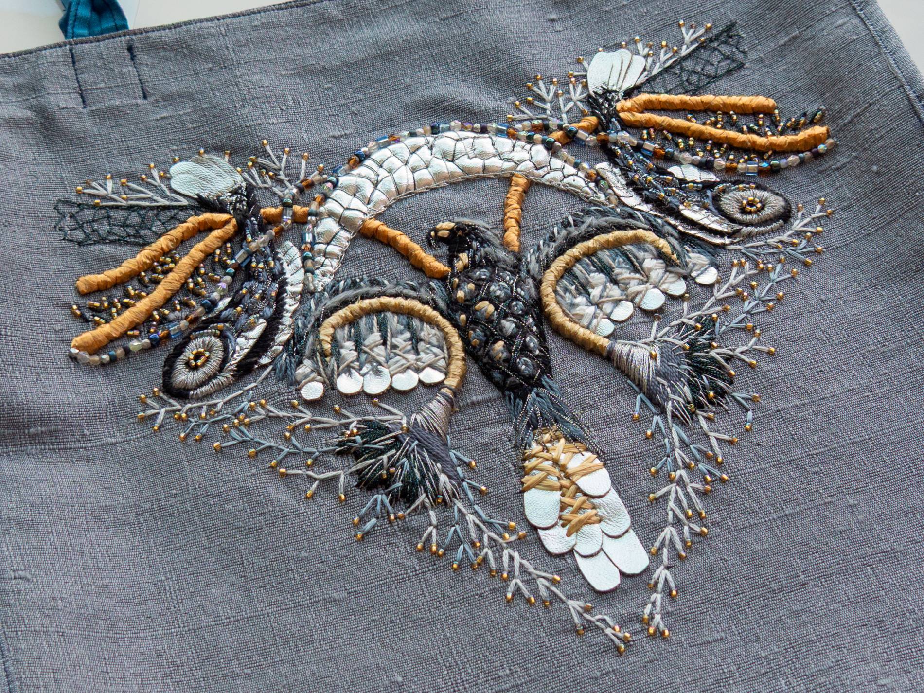 Cosplay Embroidery Commission Game of Thrones Inspired Fan Art | Ksenia Semirova. Embroidery art Game of Thrones inspired fan art embroidery with beads, metallic threads, and textured surface design, created as a custom cosplay embroidery commission example