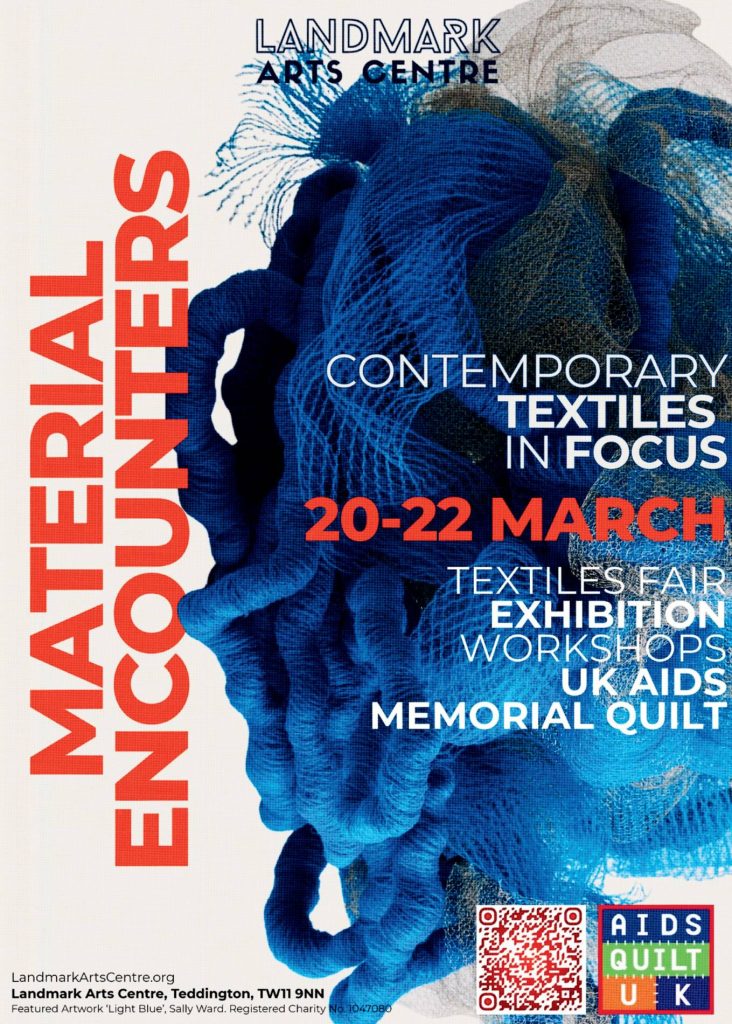 Poster for Material Encounters at Landmark Arts Centre, where Ksenia Semirova exhibition takes place, 20–22 March 2026.