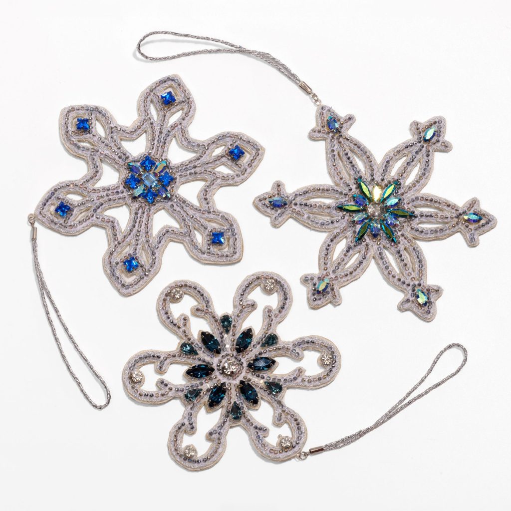 Jewels of Winter ’26 hand-embroidered Christmas ornaments by Ksenia Semirova.